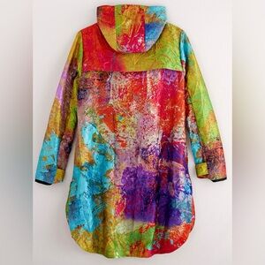 Colorful Hooded Crinkly Raincoat